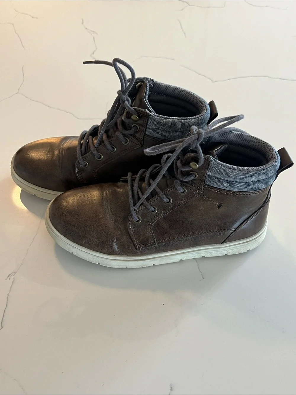 Cat & Jack Brown and Gray Kids Lace-Up Boots